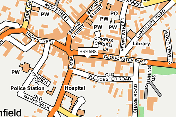 HR9 5BS map - OS OpenMap – Local (Ordnance Survey)