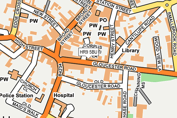 HR9 5BU map - OS OpenMap – Local (Ordnance Survey)