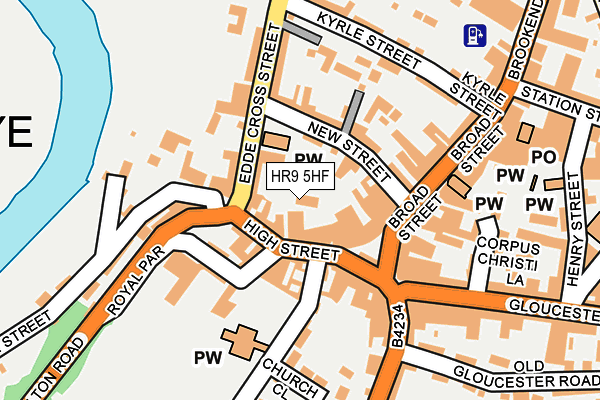 HR9 5HF map - OS OpenMap – Local (Ordnance Survey)