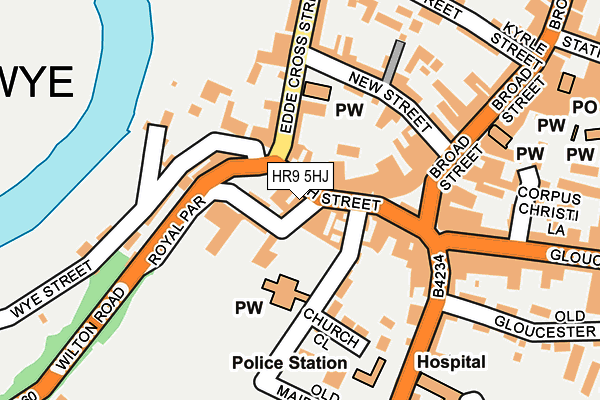 HR9 5HJ map - OS OpenMap – Local (Ordnance Survey)