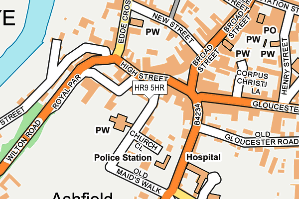 HR9 5HR map - OS OpenMap – Local (Ordnance Survey)