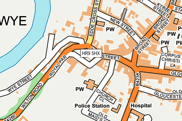 HR9 5HX map - OS OpenMap – Local (Ordnance Survey)