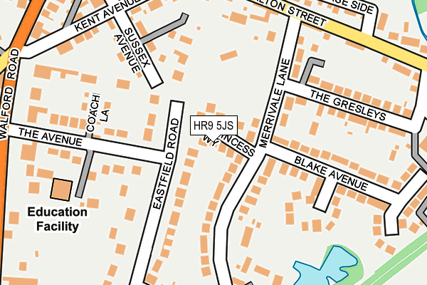 HR9 5JS map - OS OpenMap – Local (Ordnance Survey)