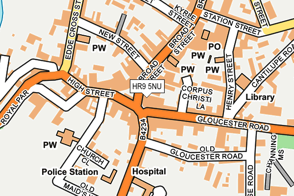 HR9 5NU map - OS OpenMap – Local (Ordnance Survey)