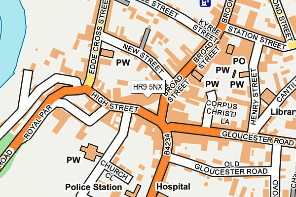 HR9 5NX map - OS OpenMap – Local (Ordnance Survey)