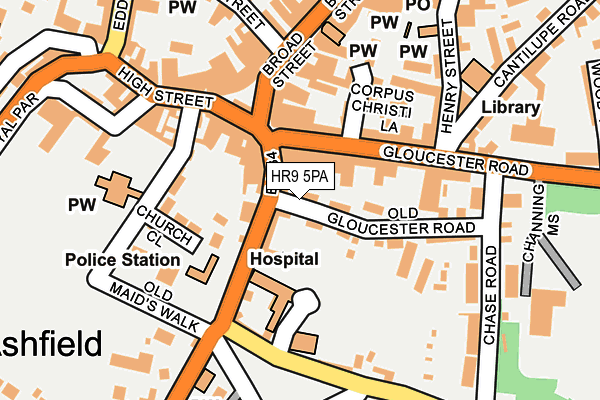 HR9 5PA map - OS OpenMap – Local (Ordnance Survey)