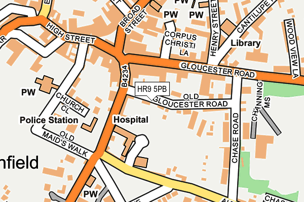 HR9 5PB map - OS OpenMap – Local (Ordnance Survey)