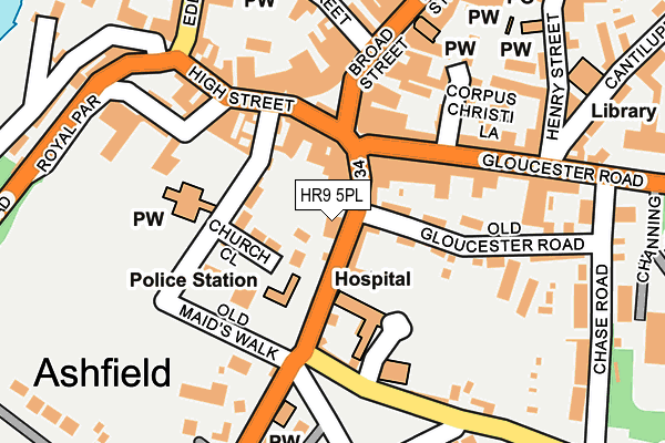 HR9 5PL map - OS OpenMap – Local (Ordnance Survey)