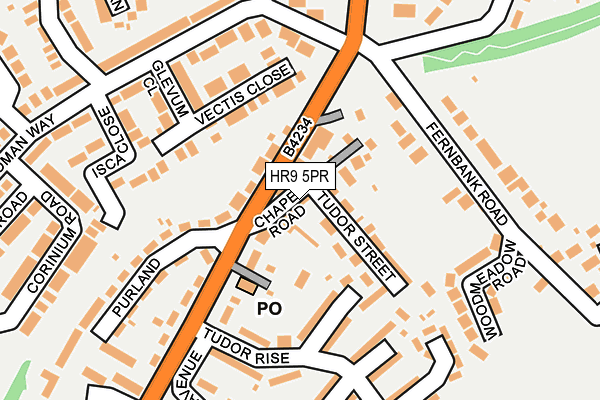 HR9 5PR map - OS OpenMap – Local (Ordnance Survey)