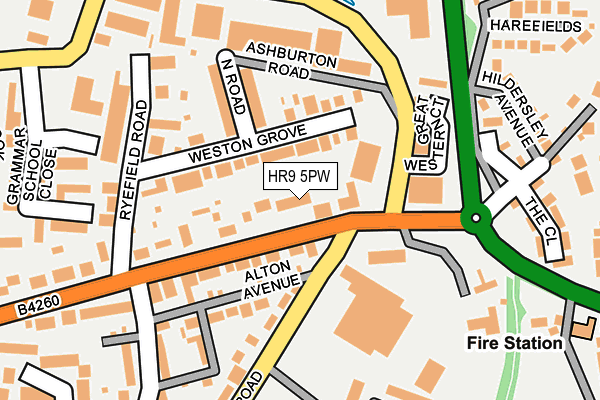 HR9 5PW map - OS OpenMap – Local (Ordnance Survey)