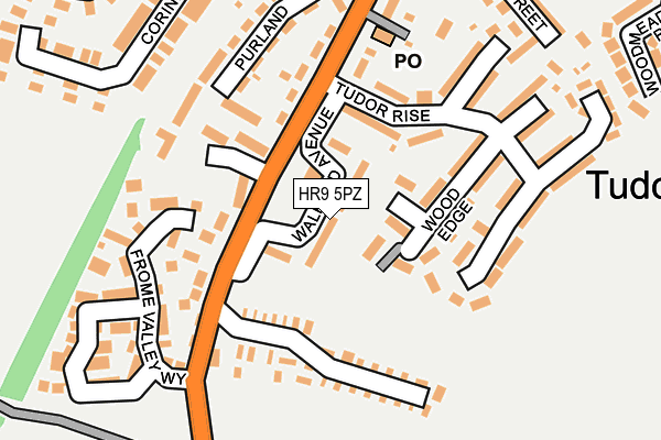 HR9 5PZ map - OS OpenMap – Local (Ordnance Survey)