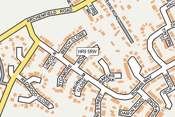 HR9 5RW map - OS OpenMap – Local (Ordnance Survey)