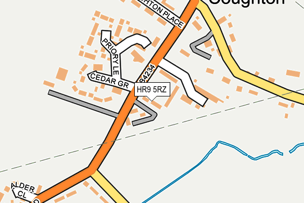 HR9 5RZ map - OS OpenMap – Local (Ordnance Survey)