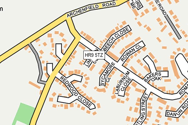 HR9 5TZ map - OS OpenMap – Local (Ordnance Survey)