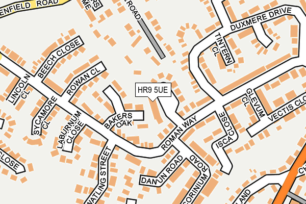 HR9 5UE map - OS OpenMap – Local (Ordnance Survey)
