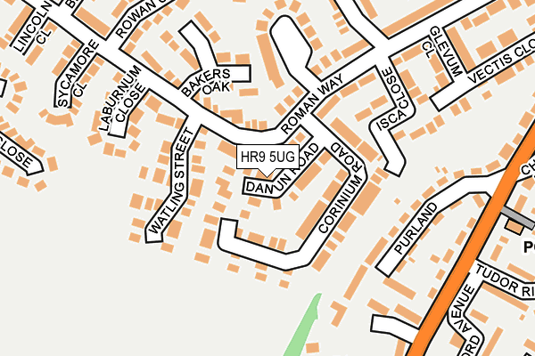 HR9 5UG map - OS OpenMap – Local (Ordnance Survey)