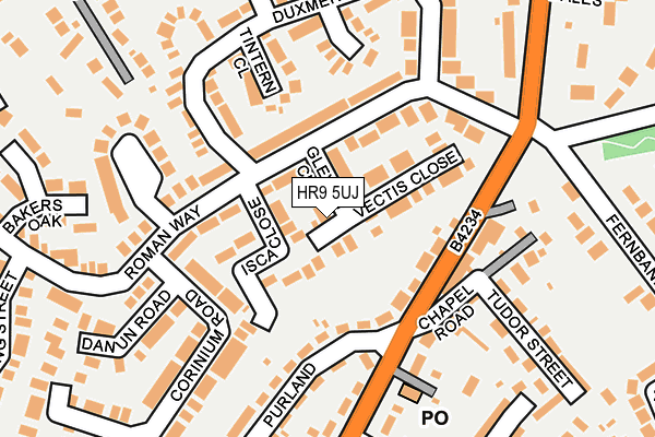 HR9 5UJ map - OS OpenMap – Local (Ordnance Survey)