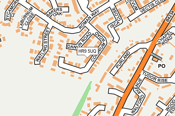 HR9 5UQ map - OS OpenMap – Local (Ordnance Survey)