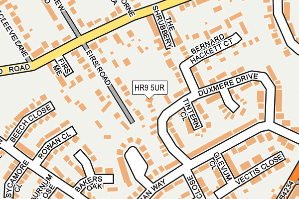 HR9 5UR map - OS OpenMap – Local (Ordnance Survey)