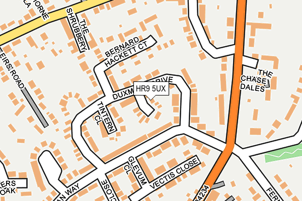 HR9 5UX map - OS OpenMap – Local (Ordnance Survey)