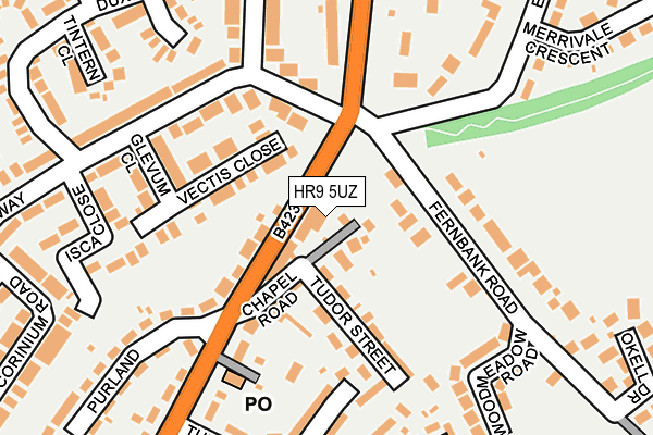 HR9 5UZ map - OS OpenMap – Local (Ordnance Survey)