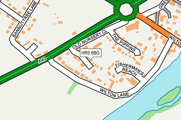 HR9 6BG map - OS OpenMap – Local (Ordnance Survey)