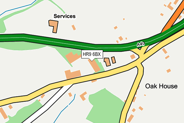 HR9 6BX map - OS OpenMap – Local (Ordnance Survey)