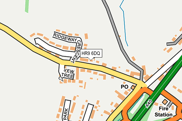 HR9 6DQ map - OS OpenMap – Local (Ordnance Survey)