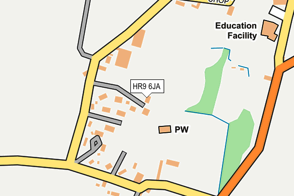 HR9 6JA map - OS OpenMap – Local (Ordnance Survey)