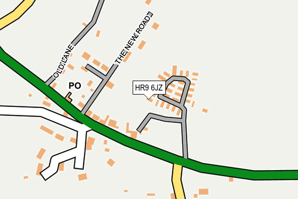 HR9 6JZ map - OS OpenMap – Local (Ordnance Survey)