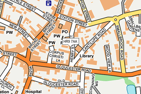 HR9 7AA map - OS OpenMap – Local (Ordnance Survey)