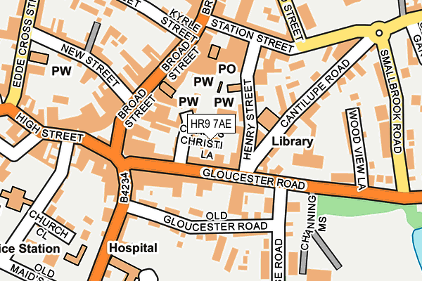 HR9 7AE map - OS OpenMap – Local (Ordnance Survey)