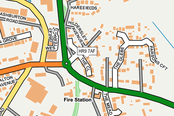 HR9 7AF map - OS OpenMap – Local (Ordnance Survey)
