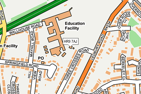 HR9 7AJ map - OS OpenMap – Local (Ordnance Survey)