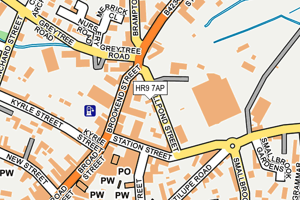 HR9 7AP map - OS OpenMap – Local (Ordnance Survey)