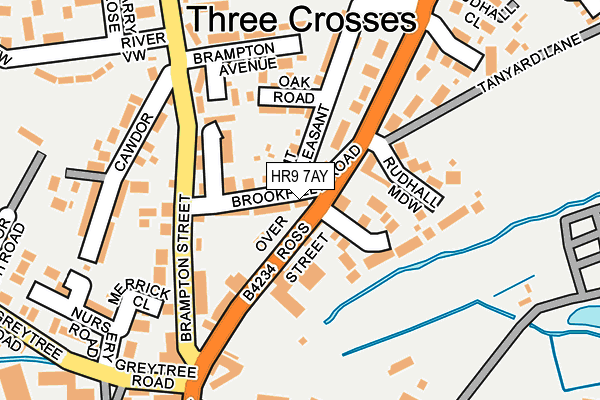 HR9 7AY map - OS OpenMap – Local (Ordnance Survey)
