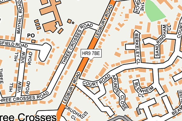 HR9 7BE map - OS OpenMap – Local (Ordnance Survey)