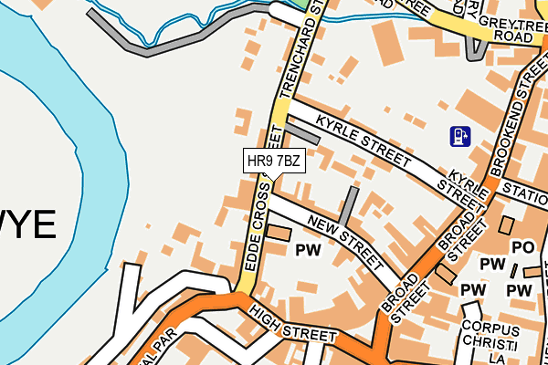 HR9 7BZ map - OS OpenMap – Local (Ordnance Survey)