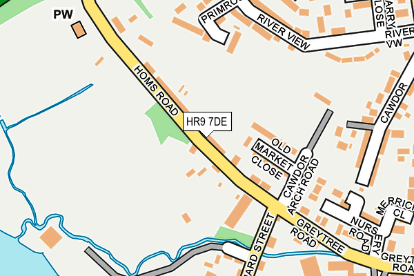 HR9 7DE map - OS OpenMap – Local (Ordnance Survey)