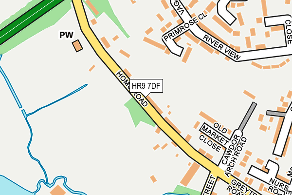 HR9 7DF map - OS OpenMap – Local (Ordnance Survey)