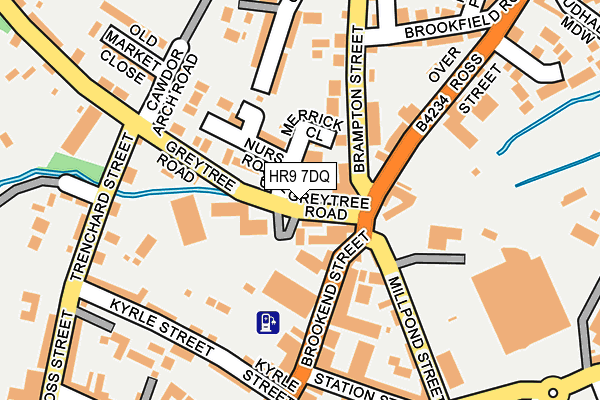 HR9 7DQ map - OS OpenMap – Local (Ordnance Survey)