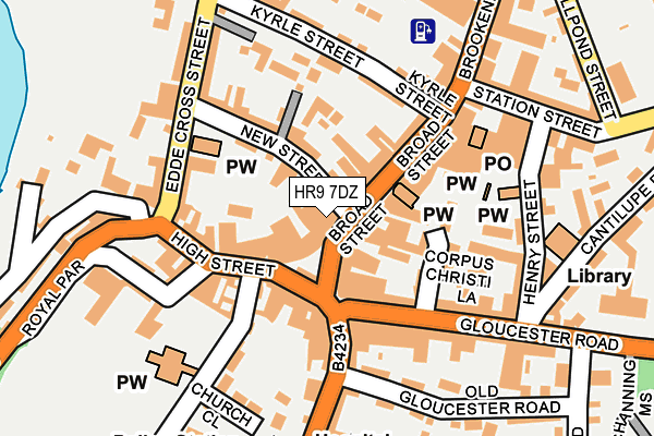 HR9 7DZ map - OS OpenMap – Local (Ordnance Survey)