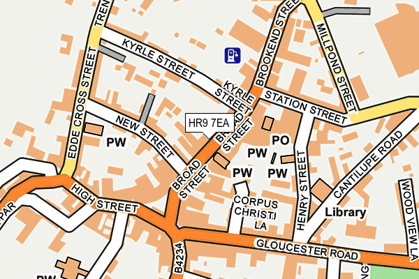 HR9 7EA map - OS OpenMap – Local (Ordnance Survey)