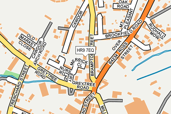 HR9 7EQ map - OS OpenMap – Local (Ordnance Survey)