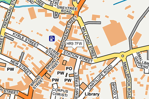 HR9 7FW map - OS OpenMap – Local (Ordnance Survey)