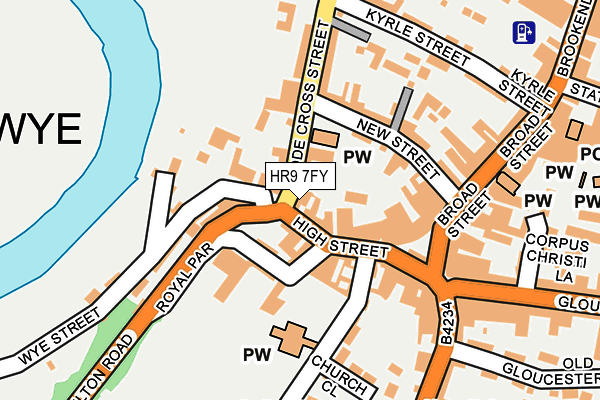 HR9 7FY map - OS OpenMap – Local (Ordnance Survey)