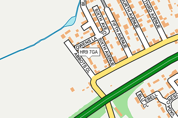 HR9 7GA map - OS OpenMap – Local (Ordnance Survey)