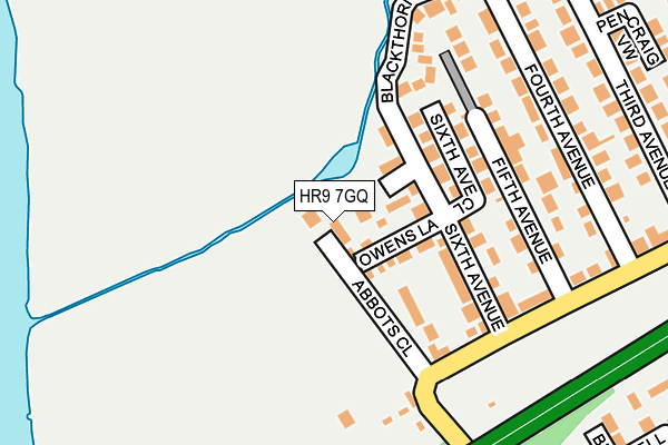 HR9 7GQ map - OS OpenMap – Local (Ordnance Survey)