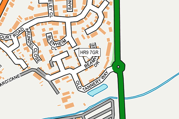 HR9 7GR map - OS OpenMap – Local (Ordnance Survey)
