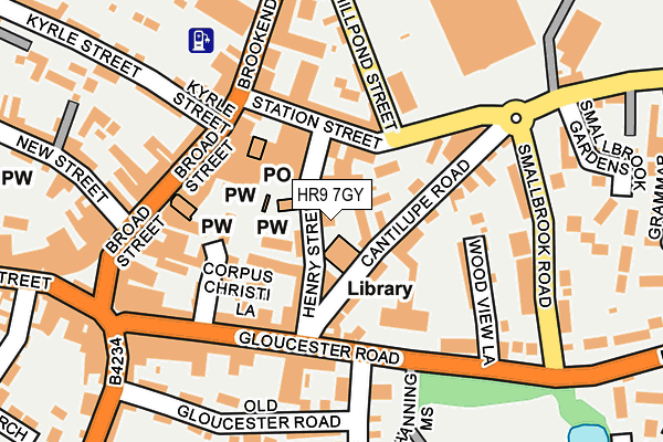 HR9 7GY map - OS OpenMap – Local (Ordnance Survey)
